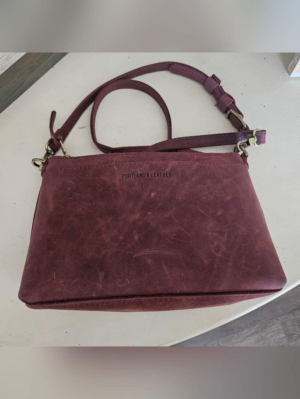 Portland Leather Poppy Crossbody Bag in Merlot